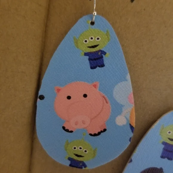 HANDMADE Printed vintage Toy earrings!! - Picture 6 of 8